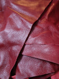 Top Grain Cowhide Scraps by the Pound - Dark Red