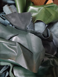 Top Grain Sheepskin/Goatskin Scraps by the Pound - Dark Green