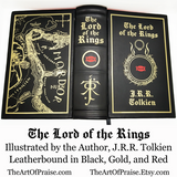 Custom Black, Red, and Gold LOTR Leather Rebinding - 3 Volumes - Reserved for Mansoor