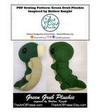 Green Grub from Hollow Knight Sewing Pattern PDF