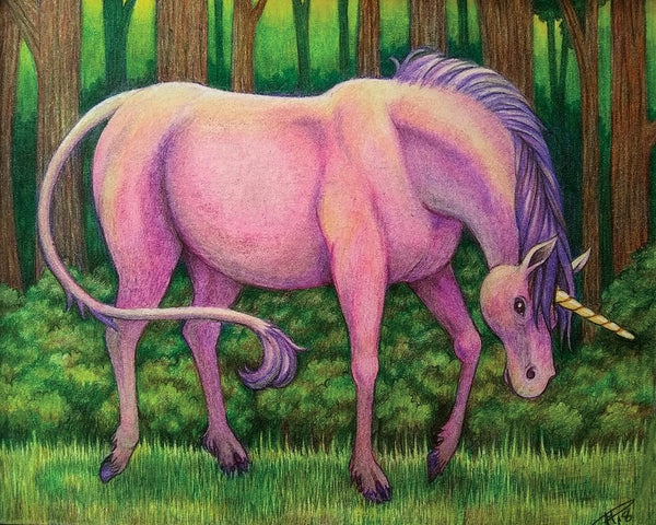 Colored Pencil Unicorn Print