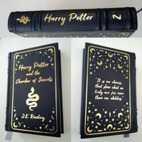Leatherbound Harry Potter with Rounded Spines - Blue and Gold