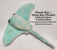 Manta Ray Plushie - Custom Colors