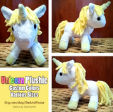 Unicorn Plushie - Custom Colors